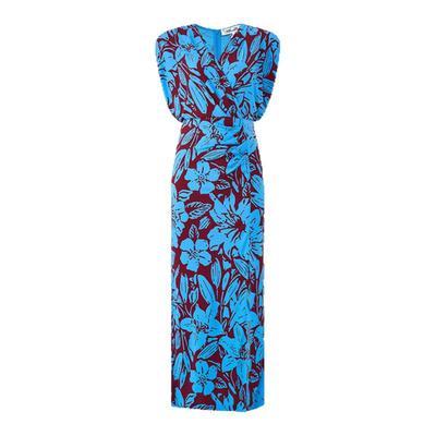 DVF植物印花V领连衣裙