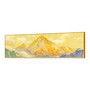 背靠金山夫妻房间挂画现代简约床头画卧室装饰画寓意好的背景墙画