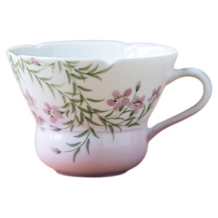 画续手绘凌霄花茶杯陶瓷主人杯新款高档侧把杯子女士个人专用茶盏