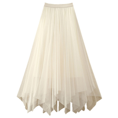 不规则纱裙半身裙a字大摆网纱裙