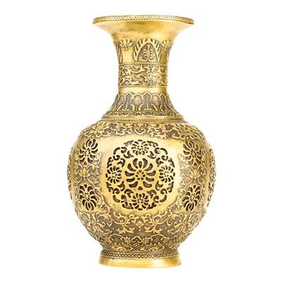 黄铜铜花瓶摆件客厅插花花器酒柜