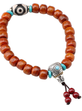 藏式牦牛骨文玩手串民族风中式国风配饰高档骨质佛珠手链复古文艺