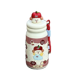 高颜值女生可爱便携式双饮保温杯ins新款学生卡通316不锈钢吸管杯