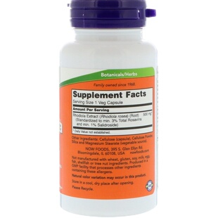 现货美国 Now Foods Rhodiola  红景天胶囊  500mg60粒