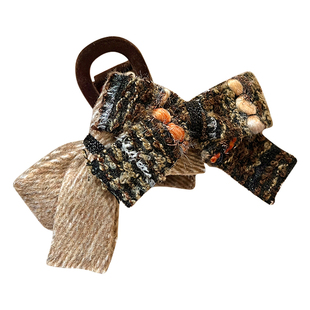 蝴蝶结大号抓夹发量多鲨鱼夹女2025新款高级感后脑勺盘发毛绒夹子