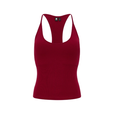 【可拆胸垫红色挂脖背心】