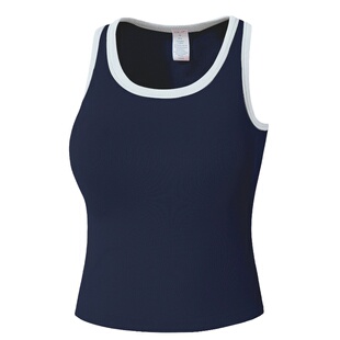 撞色一体式运动内衣女外穿瑜伽背心无袖跑步防震专业训练健身上衣