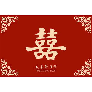 结婚入户门地垫加密丝圈进门口除尘蹭土脚垫喜庆门垫红色定制地毯