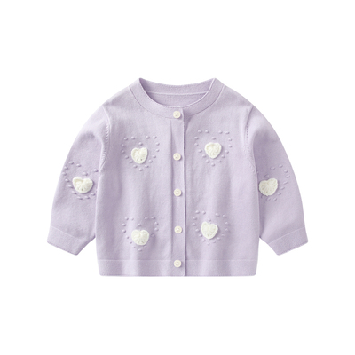 婴儿衣服女宝宝针织开衫上衣外套