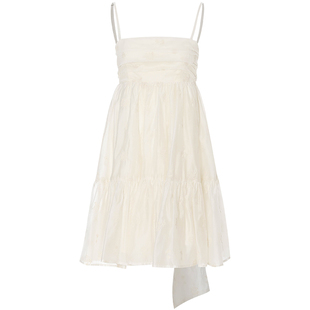 sincethen 法式白色连衣裙收腰绑带设计度假仙女风短款公主裙女夏