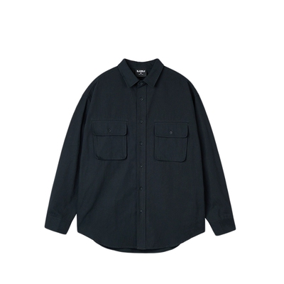 SLAMBLECLO.男翻领双口袋衬衣