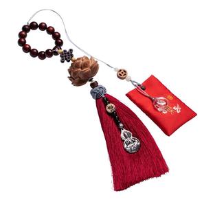 高档生肖香水香薰桃木汽车挂件出入平安车载后视镜吊坠挂饰新款