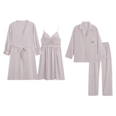情侣冰丝绸春夏季睡衣家居服套装