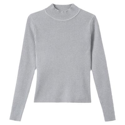 半高领短款针织衫女修身打底衫