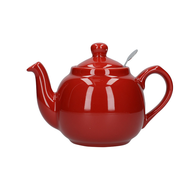 LondonPottery红色田园英国茶壶陶瓷泡茶壶茶具带滤网礼物600ml