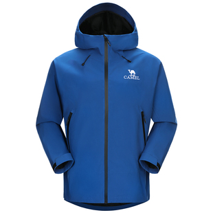 骆驼深海蓝冲锋衣男女款春季防风防水单层外套户外旅游徒步登山服