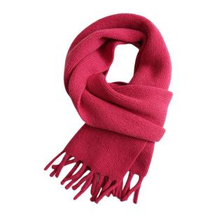 内核品质~baby触感「100%美利奴羊毛」流苏纯色围巾情侣款冬季女