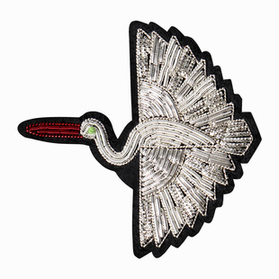 灵心造印度丝手工刺绣白鹭胸针胸花设计感高档精致气质别针配饰潮