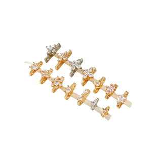 14K包金保色镶锆石双排三排串珠珍珠隔片排扣隔珠diy手链项链配件