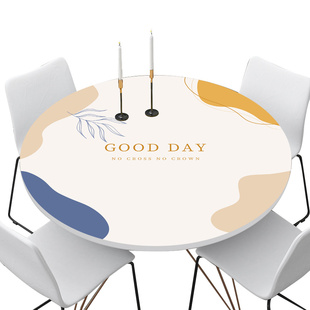 新中式红色氛围感高端大圆形转盘餐桌垫子防水防油免洗皮革圆桌布