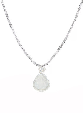 2025新款新中式国风白色小佛项链