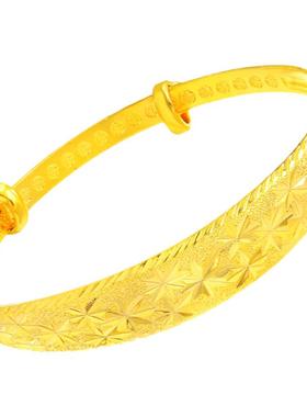 创缘龙凤镀沙光面婚庆新娘手镯