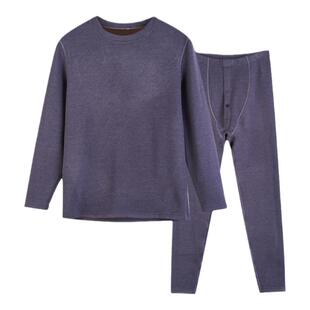 贴心男士保暖内衣套装秋冬季新款复合绵羊毛纯色修身秋衣秋裤1677