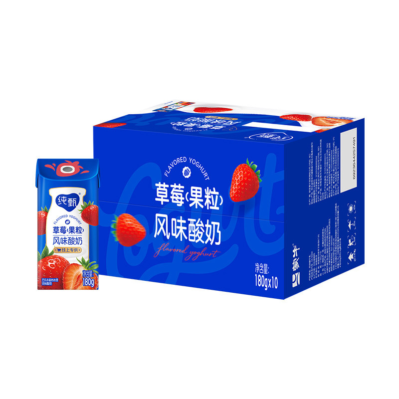蒙牛纯甄草莓果粒风味酸奶125g*4盒*3组 16.89元 - 86线报