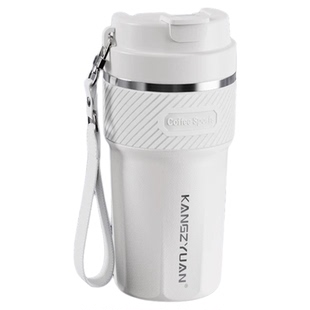 康知缘316L不锈钢保温杯男款陶瓷内胆咖啡杯车载便携保冷吸管水杯