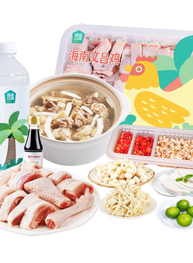 海南椰子鸡套餐两人份新鲜鸡肉