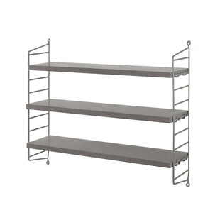 瑞典进口string pocket三层置物架墙搁板收纳储物隔板可调节