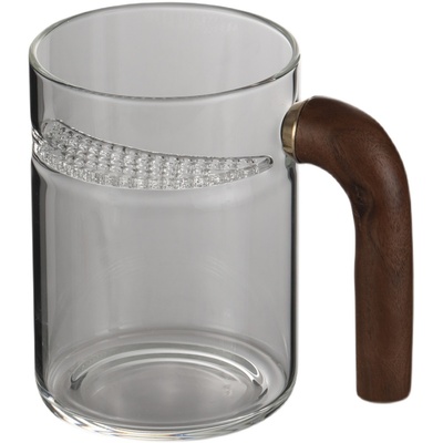 月牙泡绿茶专用茶杯实木把手