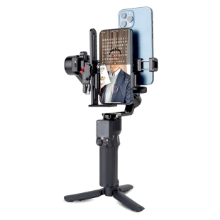 芯鲜PH60D3双手机夹提词器支架直播短视频拍摄系统 带监看题词器后置镜头拍摄 走播防抖双机位主播台词提示器