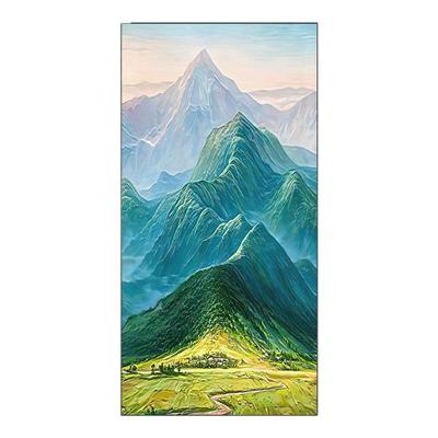 巨人山挂画有山无水靠山图走廊尽头过道西墙青山聚宝盆玄关装饰画