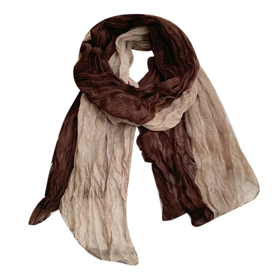 民族风废土风亚麻褶皱渐变头巾