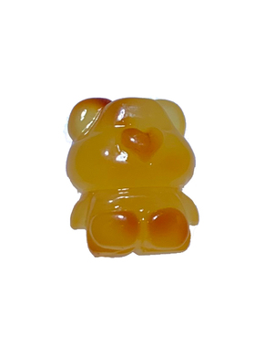 天然蜜蜡小熊雕刻件琥珀水晶手串