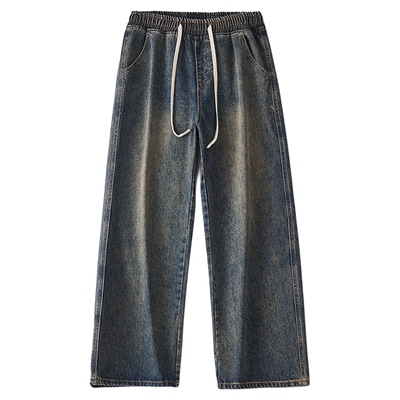 宽松加厚牛仔裤男高个子加长裤子