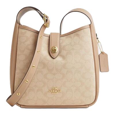 COACH/蔻驰Hadley女旋锁经典老花牛皮革通勤百搭大容量单肩斜挎包