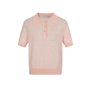 CNC女装正品 粉色短袖polo衫2025夏季新款纯棉套头针织衫T恤