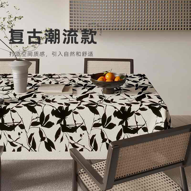 复古桌布轻奢高级感风感长方形餐桌台布田园圆桌法式氛围盖茶几布