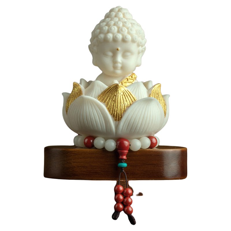 新款高档莲花小佛祖车内装饰