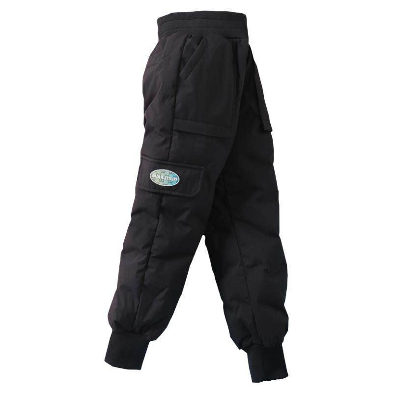 雅鹿儿童羽绒裤男童女童宝宝外穿2025新款加厚冬季中大童裤子外裤