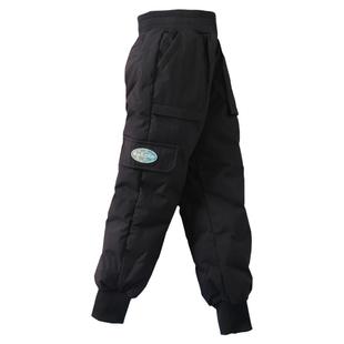 雅鹿儿童羽绒裤男童女童宝宝外穿2025新款加厚冬季中大童裤子外裤