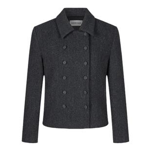 HERLIAN 秋季新品女士花朵装饰双排扣设计外套