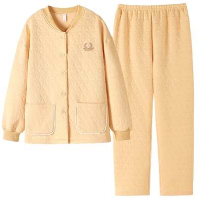 浪莎空气棉睡衣女加厚保暖套装