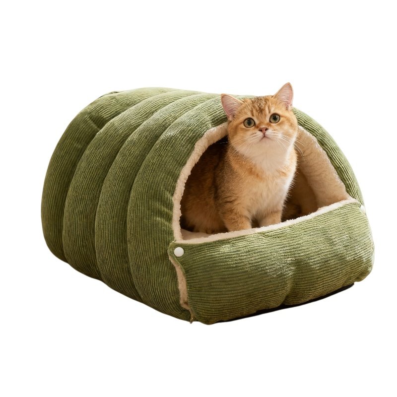 猫窝冬季保暖半封闭式可拆洗四季通用猫咪窝狗窝猫床猫屋幼猫窝垫