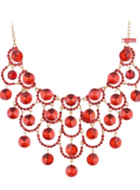 新娘红色礼服项链吊坠女头饰品