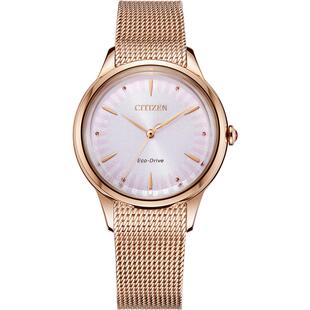 西铁城旗舰店光动能花语风吟太阳纹表盘时尚休闲女士手表EM0814