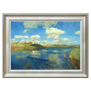 风色列维坦湖客厅欧式装饰画餐厅玄关风景欧式挂画书房卧室油画