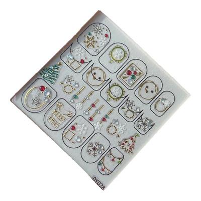 立体圣诞节雪花持久防水指甲贴片